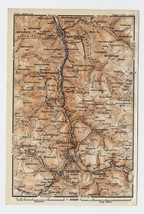 1911 Antique Map Vicinity Of Triberg Hornbach Schwarzwald Black Forest / Germany - £13.66 GBP