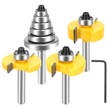 1/4&quot; Shank Carbide Tipped Rabbet Router Bit Wood Rabbeting with 6 Bearin... - £22.79 GBP