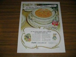 1949 Print Ad Campbell&#39;s Chicken Gumbo Soup New Orleans Style Kid Character - £9.37 GBP