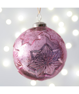 Snowflake PINQUE Mercury Glass Ornament  (Boxed/ 4) - £31.38 GBP