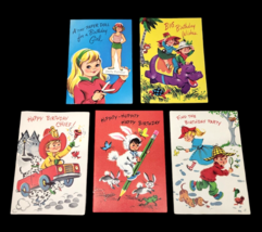 Vintage Children&#39;s Birthday Cards 1960s Lot of 5 Sunshine Cards w/ Envel... - $12.97