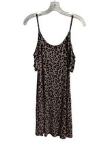 Jouica Leopard Print Cold Shoulder Dress Medium Brown Black Animal Print... - $17.10
