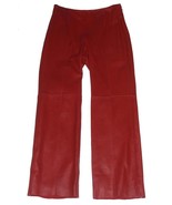 VTG Siena Studio SUPER SOFT Deep Red Leather Lined No Waistband Pants Wm... - $203.77 CAD