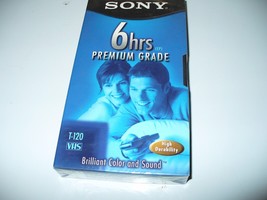 Sony Premium Grade Blank Video Cassette VHS Tape T-120 - NEW SEALED - $1.98