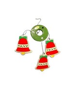 RUSS Miniature HOLIDAY WIND CHIME Porcelain CHRISTMAS BELLS Vintage  Red... - $282.69 MXN