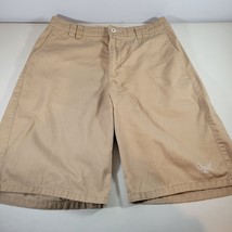 ONeill Mens Shorts 32 Khaki Casual Pockets Flat Front Belt Loops Embroid... - $14.98
