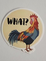 Rooster Standing with Word What? Cute Funny Sticker Decal Embellishment Gift - £1.83 GBP