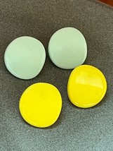 Lot of Mint Green &amp; Sunny Yellow Asymmetric Round Plastic Post Earrings for Pier - £9.08 GBP