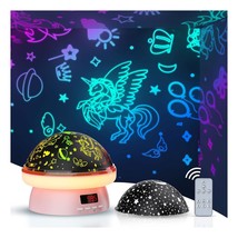 Toys For Girls, 3 In 1 Remote Control Night Light Star Projector Unicorn Gifts F - £26.24 GBP