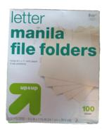 File Folders 1/3 Cut Letter Manila Open Box 80 Plus 8 1/2&quot; X 11&quot; Up and UP - $7.69