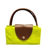 Bed Bath &amp; Beyond Folding Tote Bag Neon Green Nylon Top Handles Magnetic... - $518.33 MXN