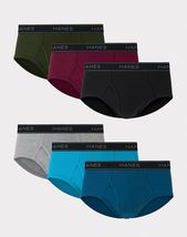  Brief Underwear Mid Rise Tagless Wicking Comfort Flex Waist Hanes Men&#39;s 6-Pack - £15.16 GBP