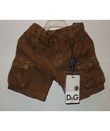 DOLCE GABBANA JUNIOR kids CARGO SHORTS BERMUDA BROWN BEIGE Sz 9 -12 mont... - £15.26 GBP