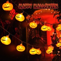 Pumpkin String Lights Halloween 3D Jack-O-Lantern Orange Strobe Light - ... - £18.97 GBP