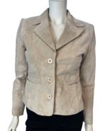 John Paul Richard Uniform Petite Tan Leather 3 Button Blazer Size PS - $28.49