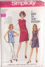 Simplicity Vintage Pattern 8297 Sz 11/12 Yng JR/TEEN Dress, Overblouse, Jumper - £1.50 GBP