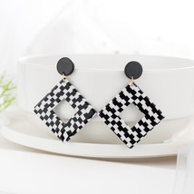 2020 Newest Black white Stripe Drop Earring For Women Water Drop Pendant Earing  - £10.46 GBP