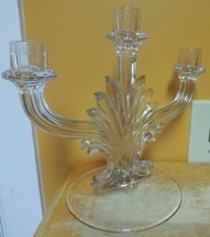 Fostoria Glass Clear Candelabra Baroque 12.5&quot; Depression Antique Candle Navarre - £13.42 GBP