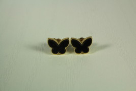 Mini Onyx Gold Butterfly Earrings - £23.90 GBP