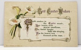 Best Easter Wishes Pretty Floral and Gilded Scrolls Postcard G18 - £3.10 GBP