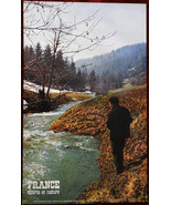 Original Poster France Fishing Man Stream Sport Nature - £44.27 GBP