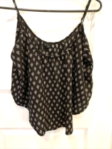 Rue 21 Tank Top Cami Womens XL Black White Immaculate Heart Flounce Summer Party - £6.86 GBP