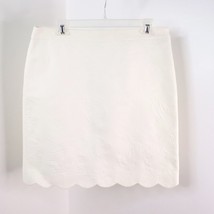 Tommy Hilfiger H Tag Women&#39;s 10 White Scalloped Paisley Jacquard Pencil ... - $23.88