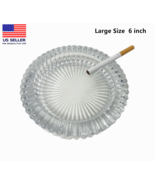 Large Round Glass Ashtray for Men,Big Smoke Ashtray for Home Restaurant 6 inch - $14.84