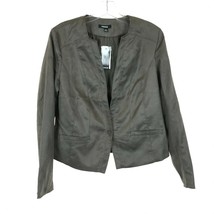 NWT Womens Size 10 Nordstrom Premise Gray Faux Suede One-Button Jacket - £18.40 GBP