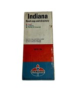 Vintage Indiana Road Map and Directory Standard Oil Ephemera Food Lodgin... - $9.94