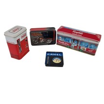 LOT 4 Tin Cases Harley Davidson Deck of Cards Camel Filters Coca Cola Campbell&#39;s - £17.59 GBP