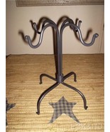 Wrought Iron Mug Rack Cup Holder Kitchen Black - $21.15
