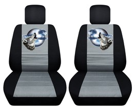 Front set car seat covers fits 2005-2020 Toyota Tacoma  with Howling wolf design - $89.99