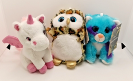 Forest Friends Plush 6in Set Of 3 Animals: Pegasus, Owl, &amp; Kitty Stuffed Animal  - £11.73 GBP