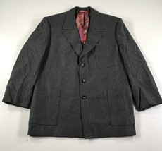 Vintage Ermenegildo Zegna Blazer Sports Coat Mens 44 Gray Australian Wool - £43.87 GBP