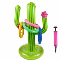 Inflatable Cactus Ring Toss Game Set Target Toss Floating Swimming Ring Toss Inc - £12.86 GBP