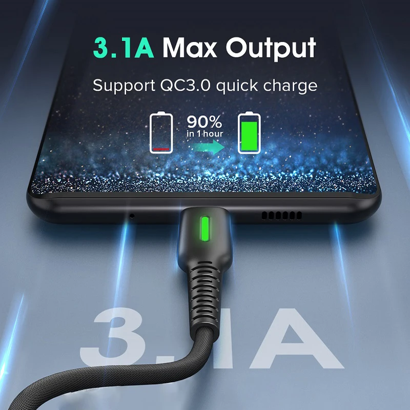 Sporting INIU  3A USB Type C Cable Fast Charging Type-C Android Phone Charger Da - £23.81 GBP