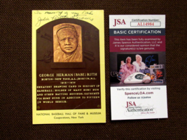 Julia Ruth Stevens &quot; In Memory Of My Dad &quot; Babe Ruth Signed Auto Hof Plaque Jsa - £152.90 GBP