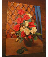 Postcard postcard vase of red and white roses in garani colors 2/9521/23... - $247.84 MXN