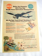 1973 Color Ad Popsicle and Pan Am Airliner - £6.38 GBP