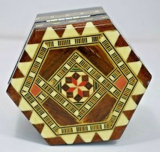 Hexagonal Mosaic Mirrored Trinket/Jewelry Box (Hinged) - £6.64 GBP