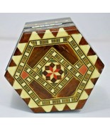 Hexagonal Mosaic Mirrored Trinket/Jewelry Box (Hinged) - £6.63 GBP