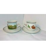Villeroy &amp; Boch NAIF Bunny Rabbit Carrot Garden 2 Demi Cups &amp; Saucers 4 ... - $54.76 CAD