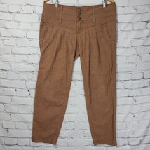 PrAna Pants Womens Sz 10 Brown Pleated Front Low-Rise Casual Hemp Eco-friendly - $19.79