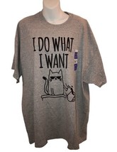 I Do What I Want Grumpy Cat Coffee Funny Cat T-Shirt Meme Gift Tee 2xL - £13.34 GBP