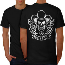 Western Cowboy Shirt Skull Guns Men T-shirt Back - £10.26 GBP