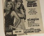 Simple Life Interns TV Guide Print Ad Nicole Richie Paris Hilton TPA6 - £4.74 GBP