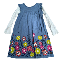 Tea Collection Sz 5 Blue Floral Long Sleeve Dress - £12.27 GBP