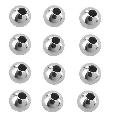 12pcs Of 2.5mm To 14mm 14K White Gold Round Ball Beads Smooth Custom Jewelry - £19.77 GBP