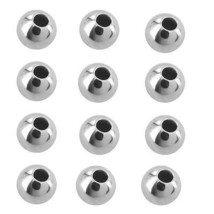 12pcs Of 2.5mm To 14mm 14K White Gold Round Ball Beads Smooth Custom Jewelry - £19.56 GBP
